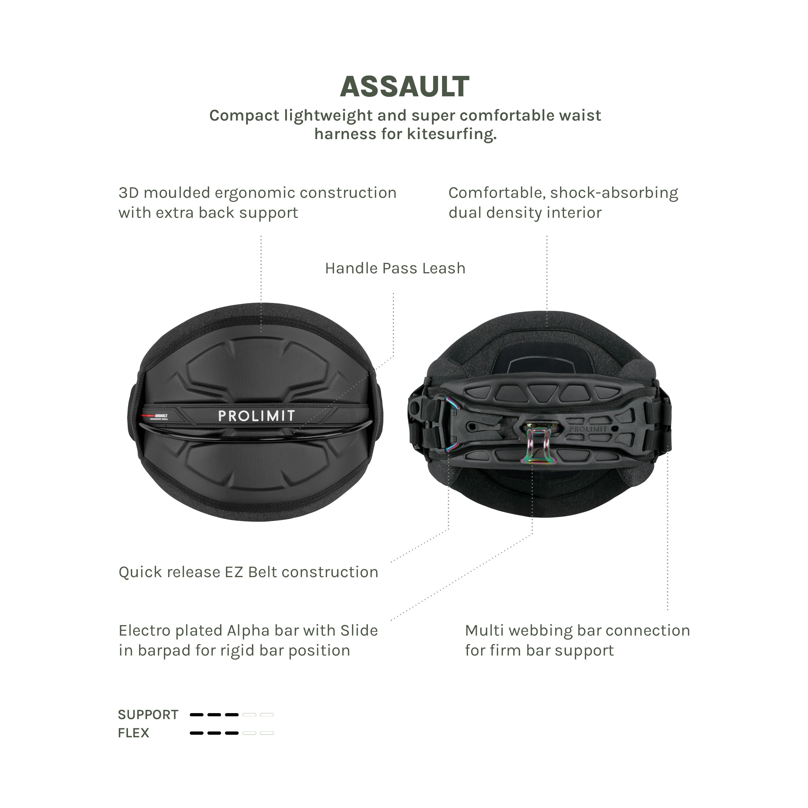 Prolimit Assault kitesele herre hex black lett