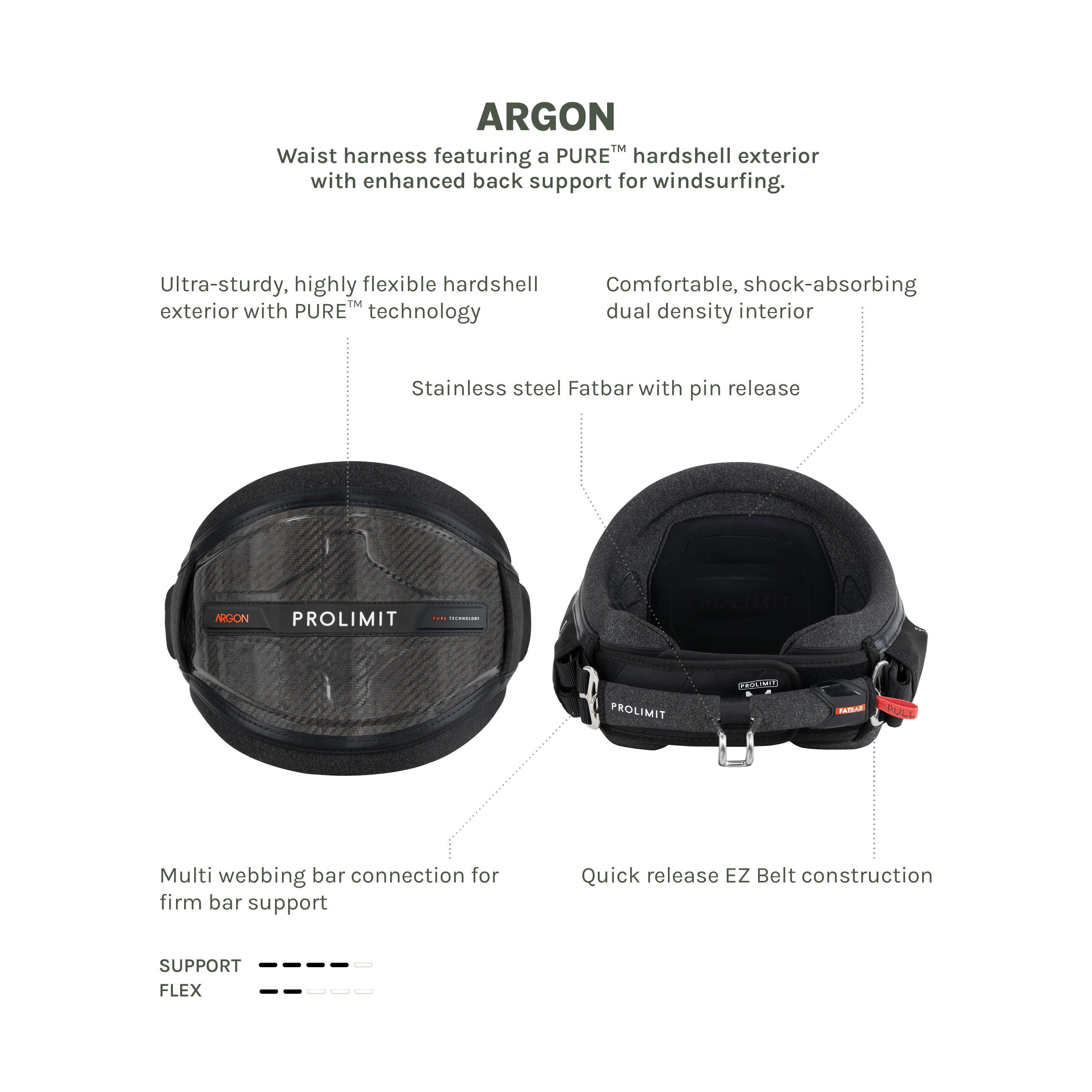 Prolimit Argon windsurfsele hardshell hybrid