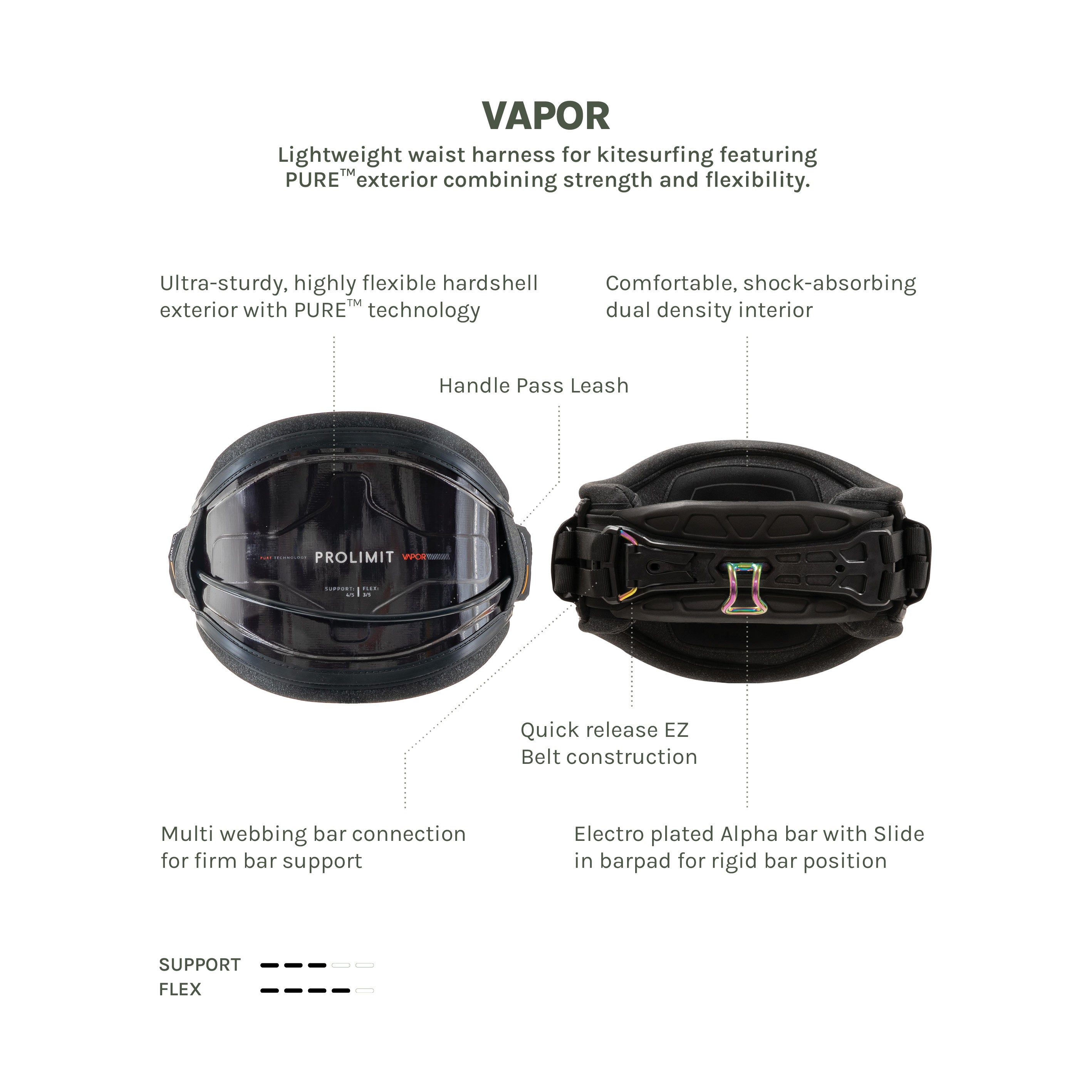 Prolimit Vapor trapes svart/oransje M hardskall