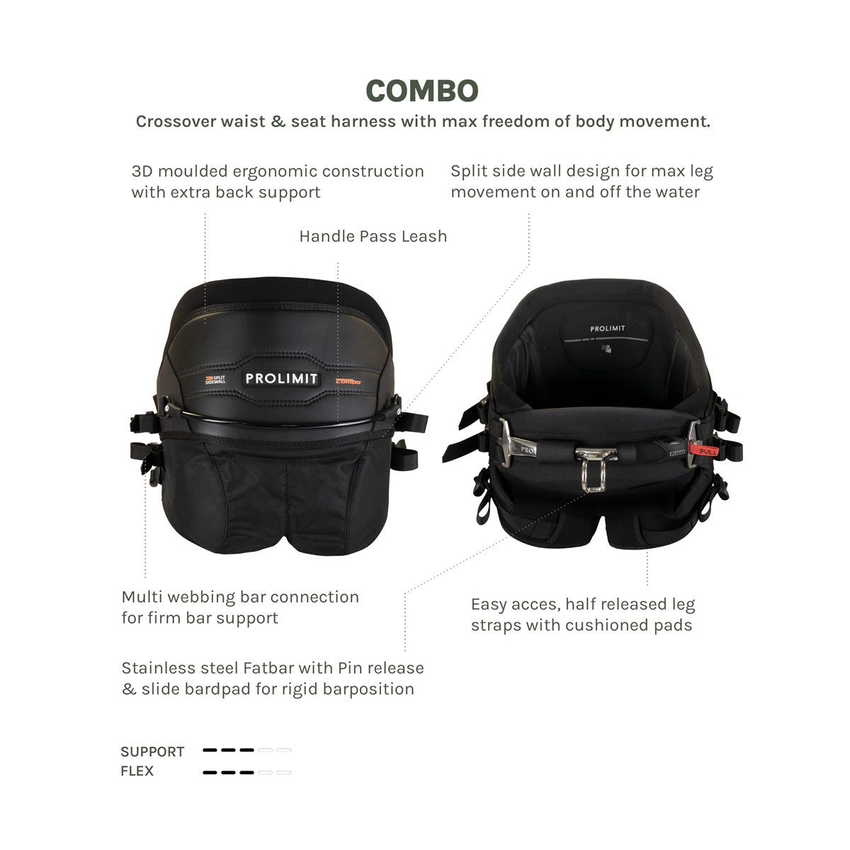 Prolimit Combo hybridtrape svart sitz