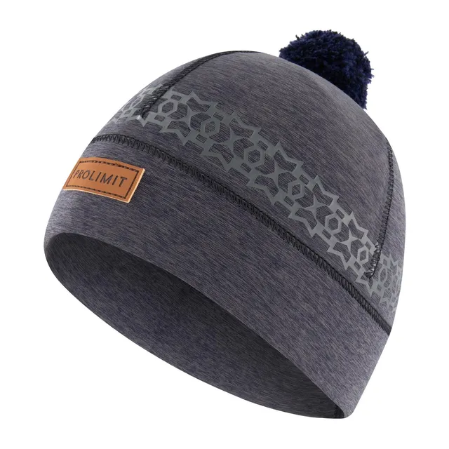 Prolimit Beanie Pom Pom neoprenlue svart/graa