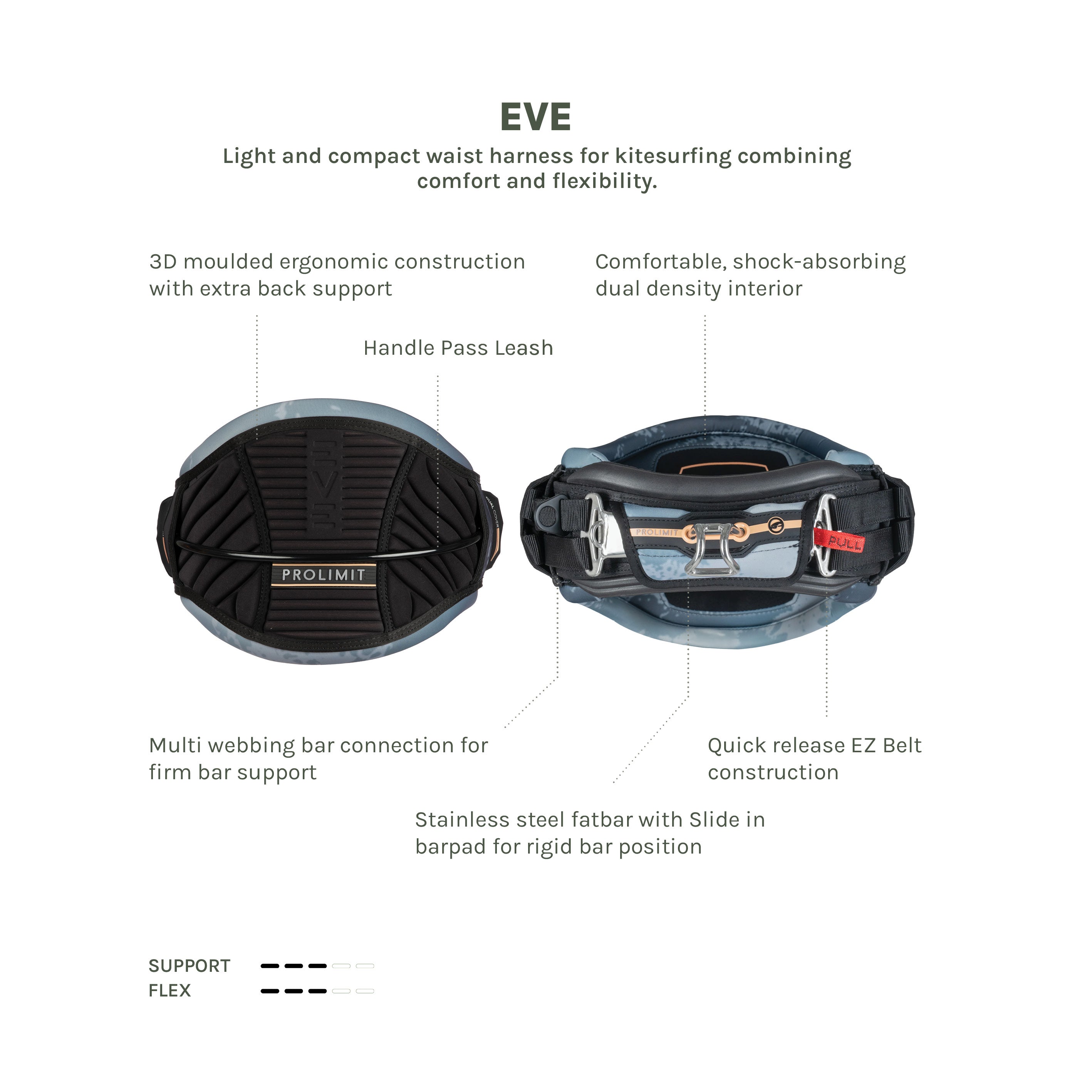 Prolimit Eve trapes dame Black/Peach myk