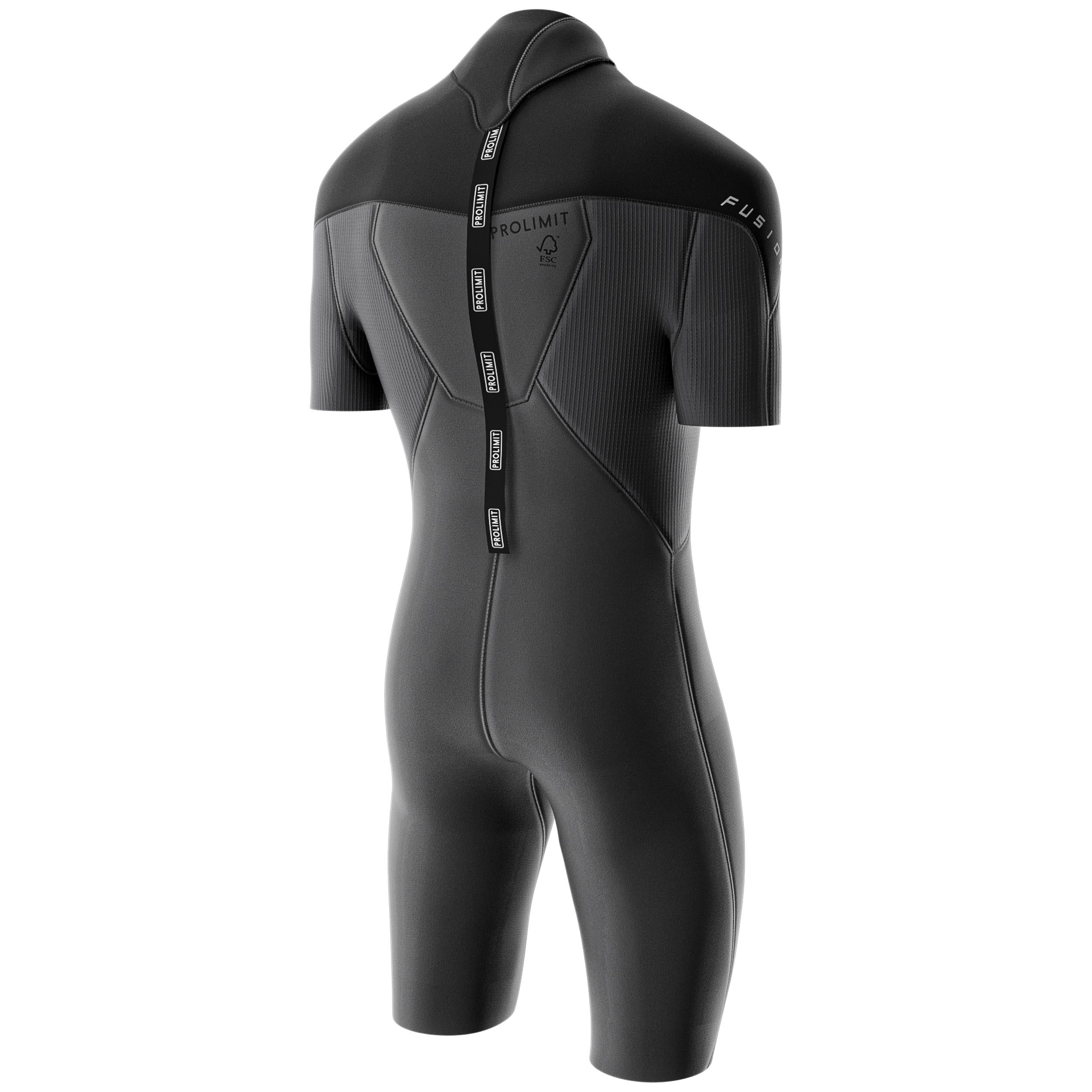 Prolimit Fusion Shorty V-Zip 2/2 herrevåtdrakt svart 2mm