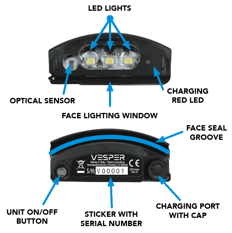 Ocean Reef Vesper helmaske snorkel dykking