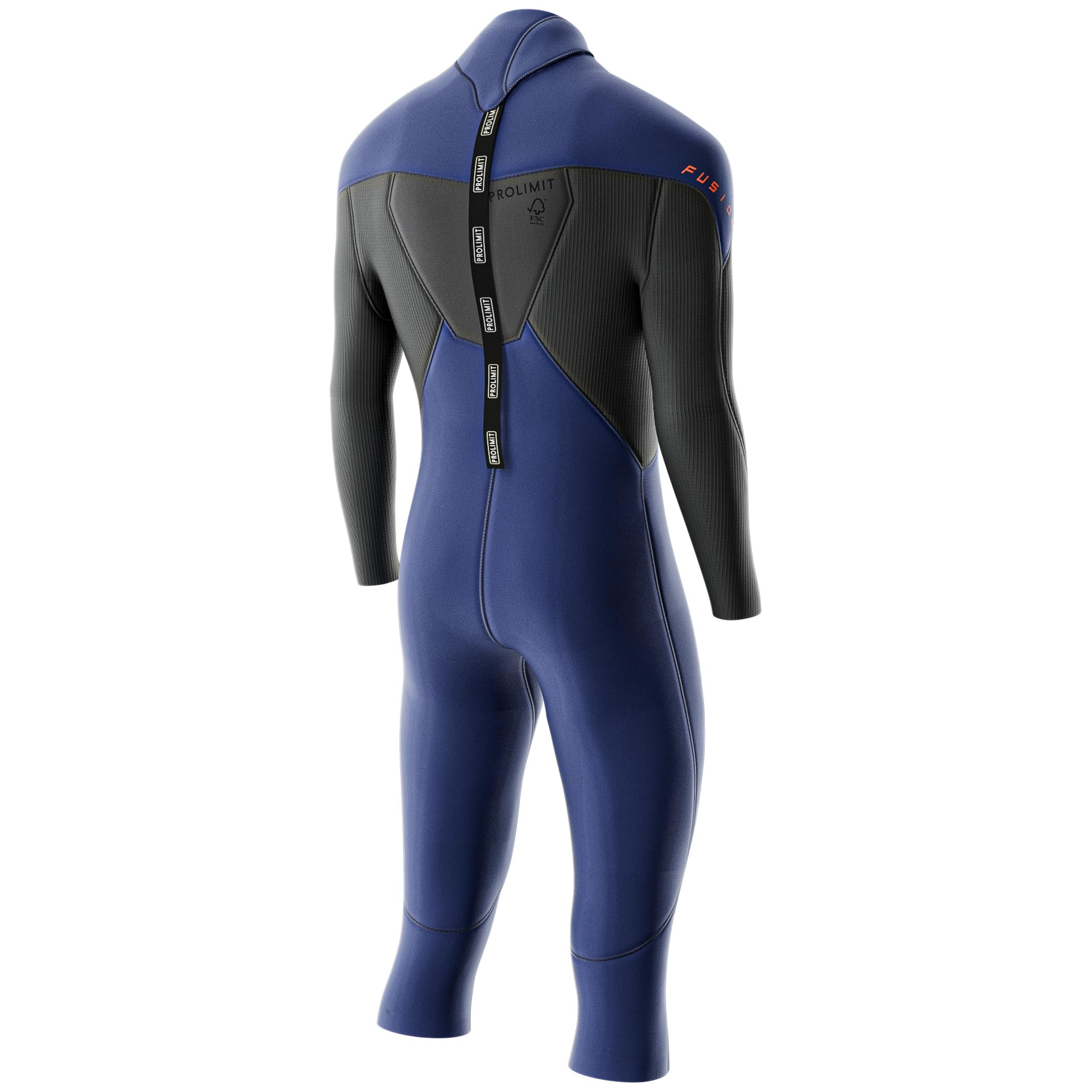 Prolimit Fusion Steamer 3/4-Leg V-Zip 3/2 våtdrakt svart neoprenfri