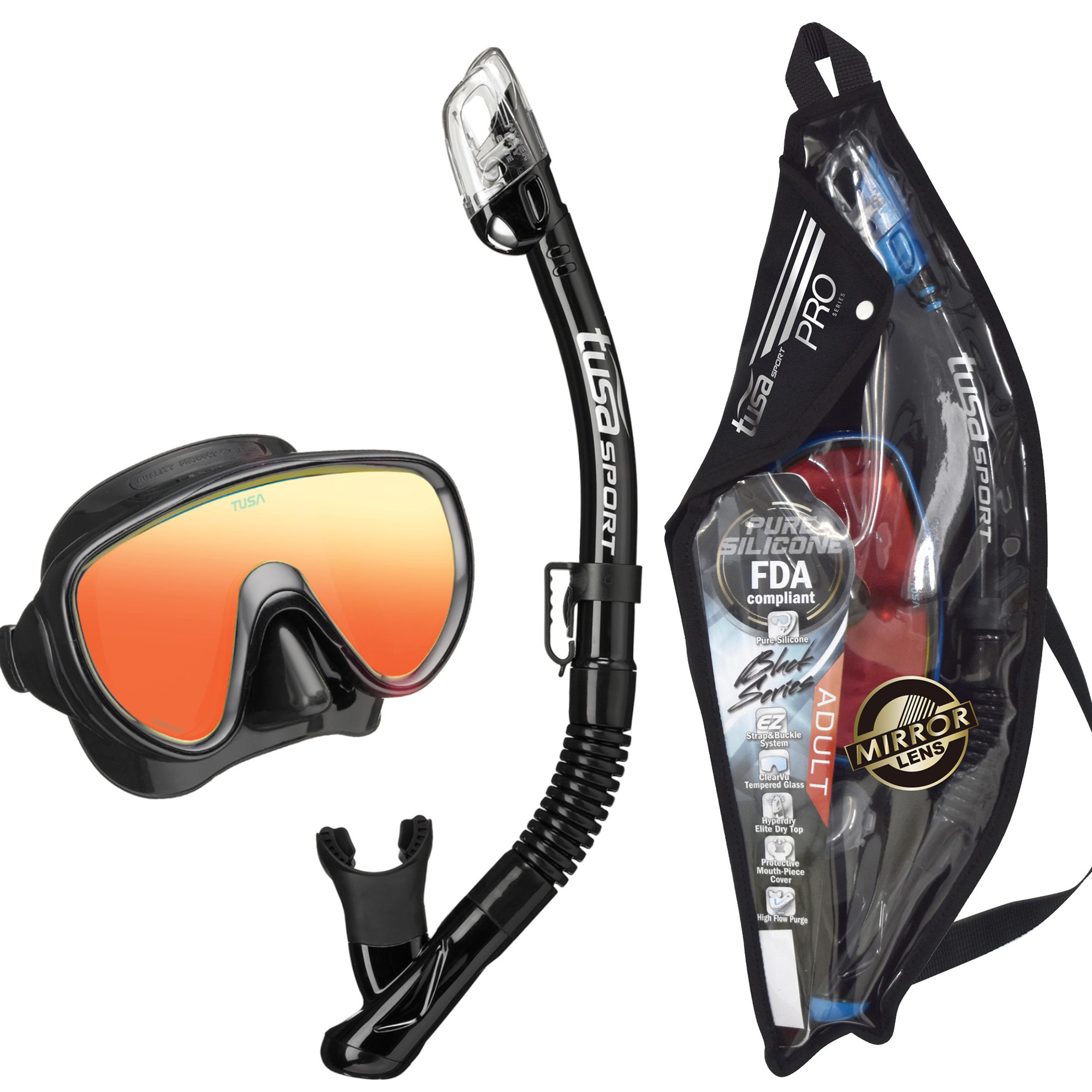 TUSA Serene UC1625MQB snorkelsett speilglass