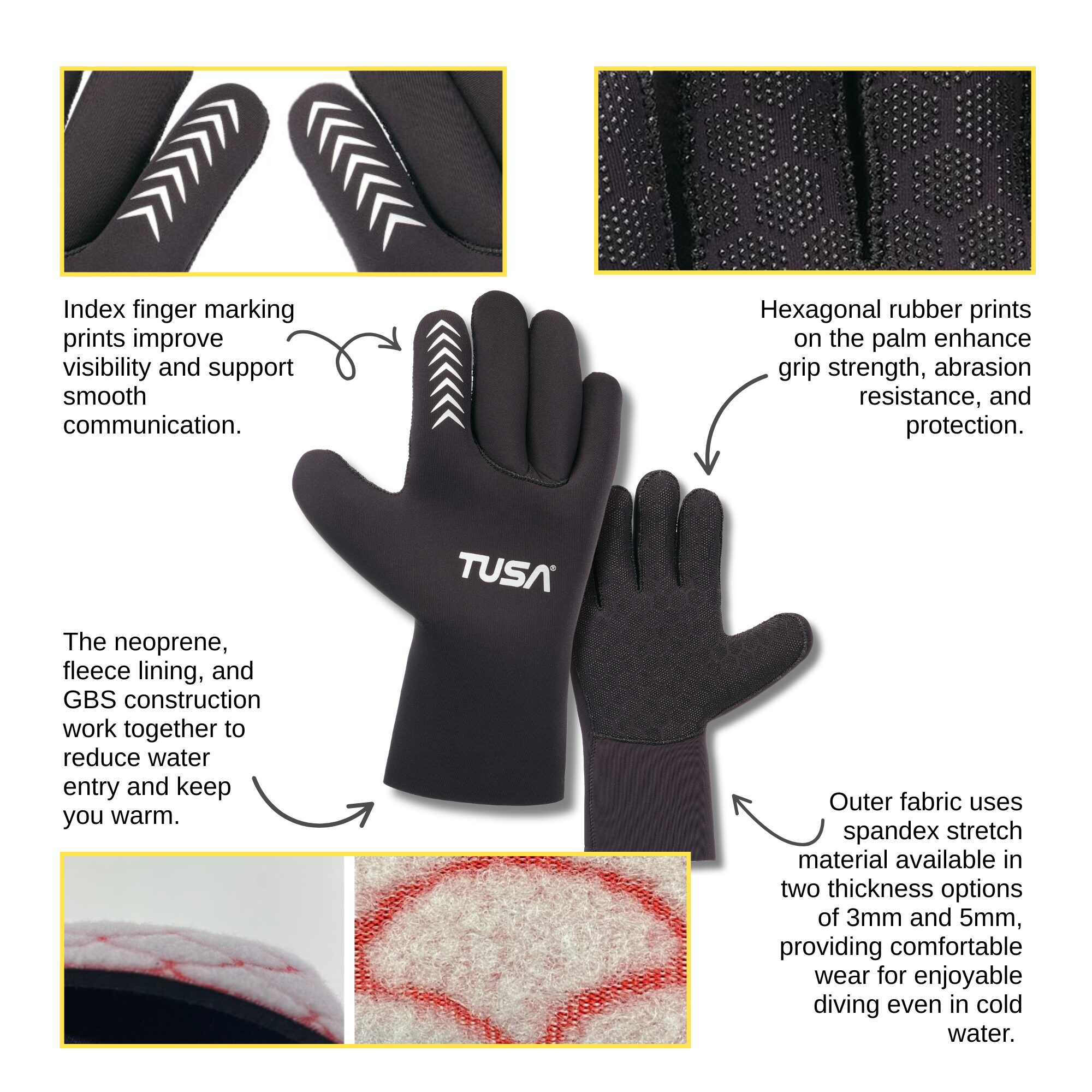 TUSA Winter Glove 5mm neopren dykkehansker