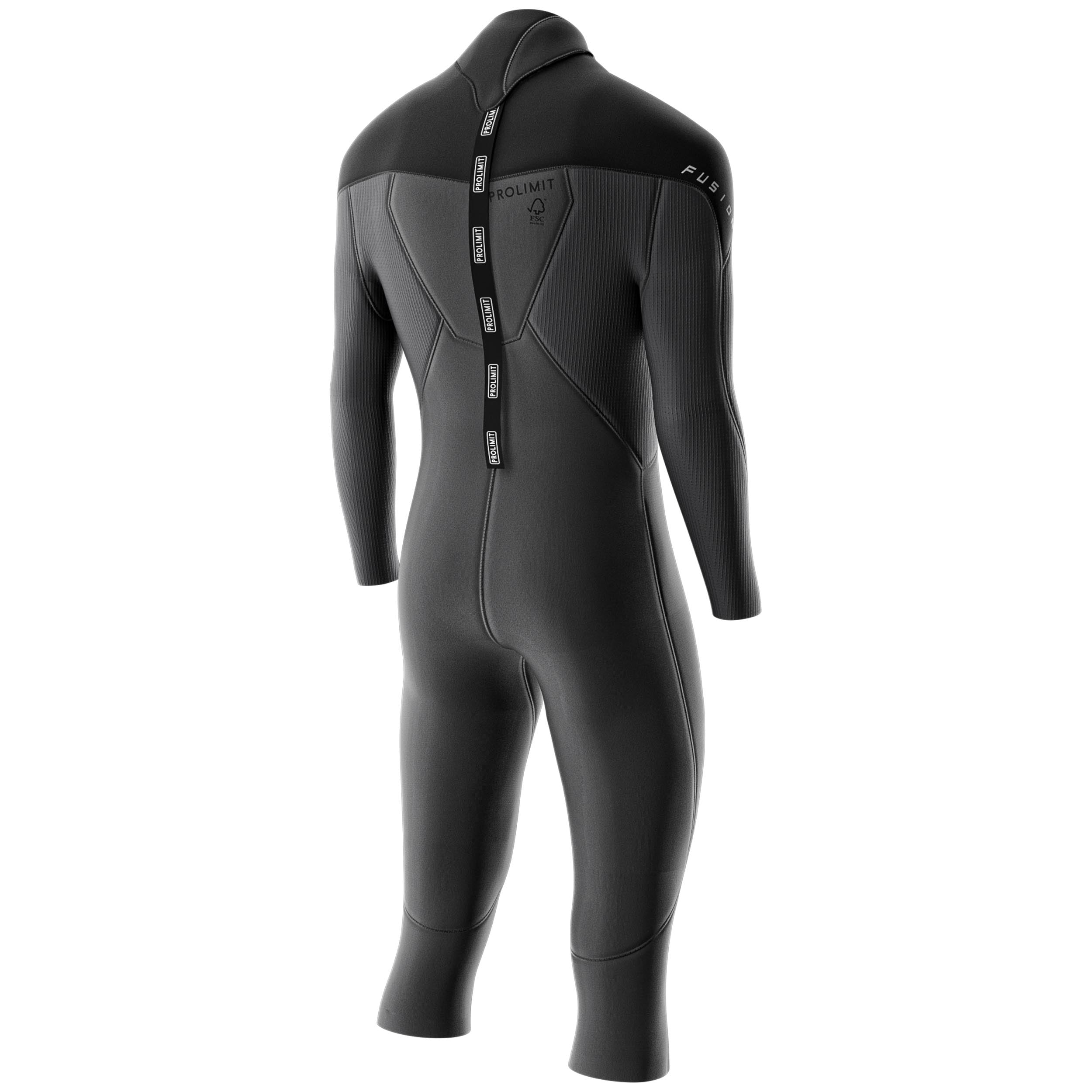 Prolimit Fusion Steamer 3/4-Leg V-Zip 3/2 våtdrakt svart neoprenfri